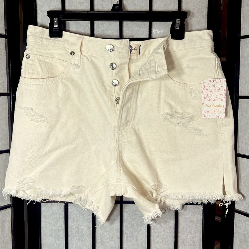 Free People Makai Cut Off —Bright White (Cream) Size 29
